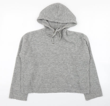 Urban Biss Womens Grey Round Neck  Acrylic Pullover Jumper Size 10