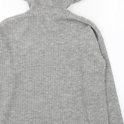 Urban Biss Womens Grey Round Neck  Acrylic Pullover Jumper Size 10