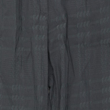 Masai Mens Grey Plaid Viscose Trousers  Size L L29 in Regular Zip