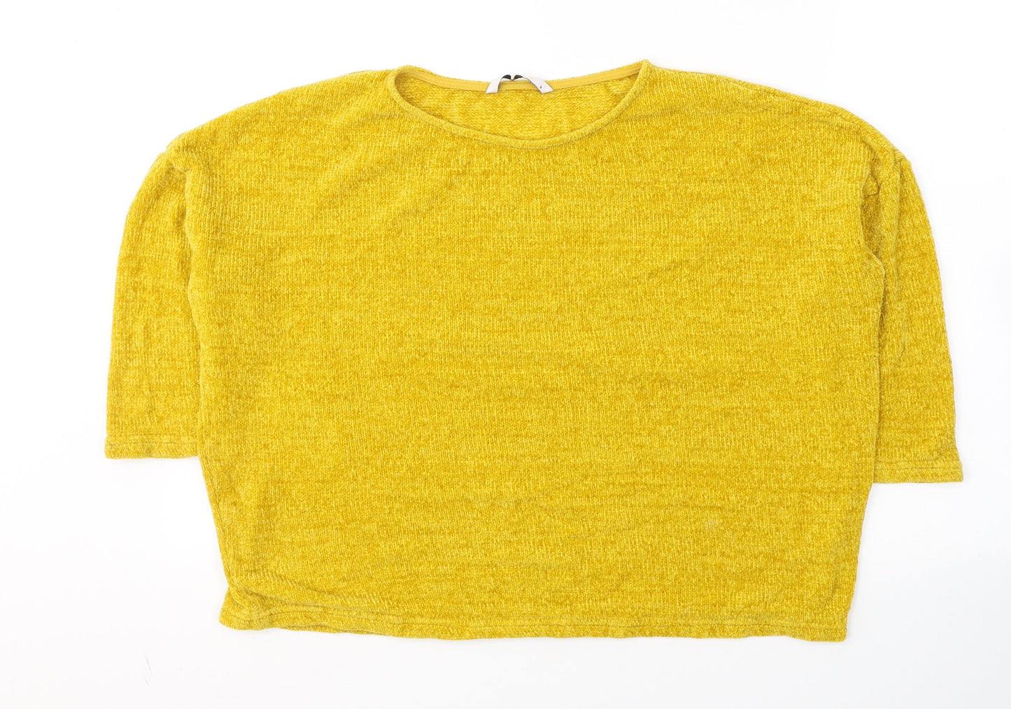 TU Womens Yellow  Acrylic Jersey T-Shirt Size 16 Round Neck