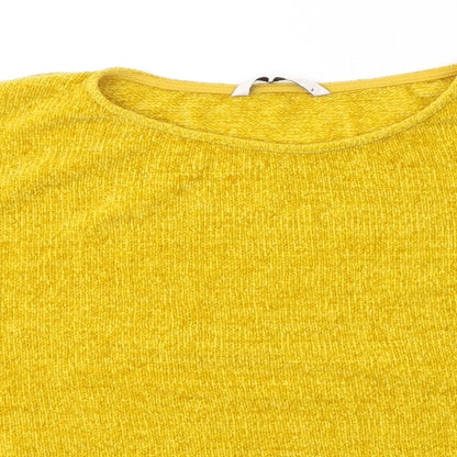 TU Womens Yellow  Acrylic Jersey T-Shirt Size 16 Round Neck