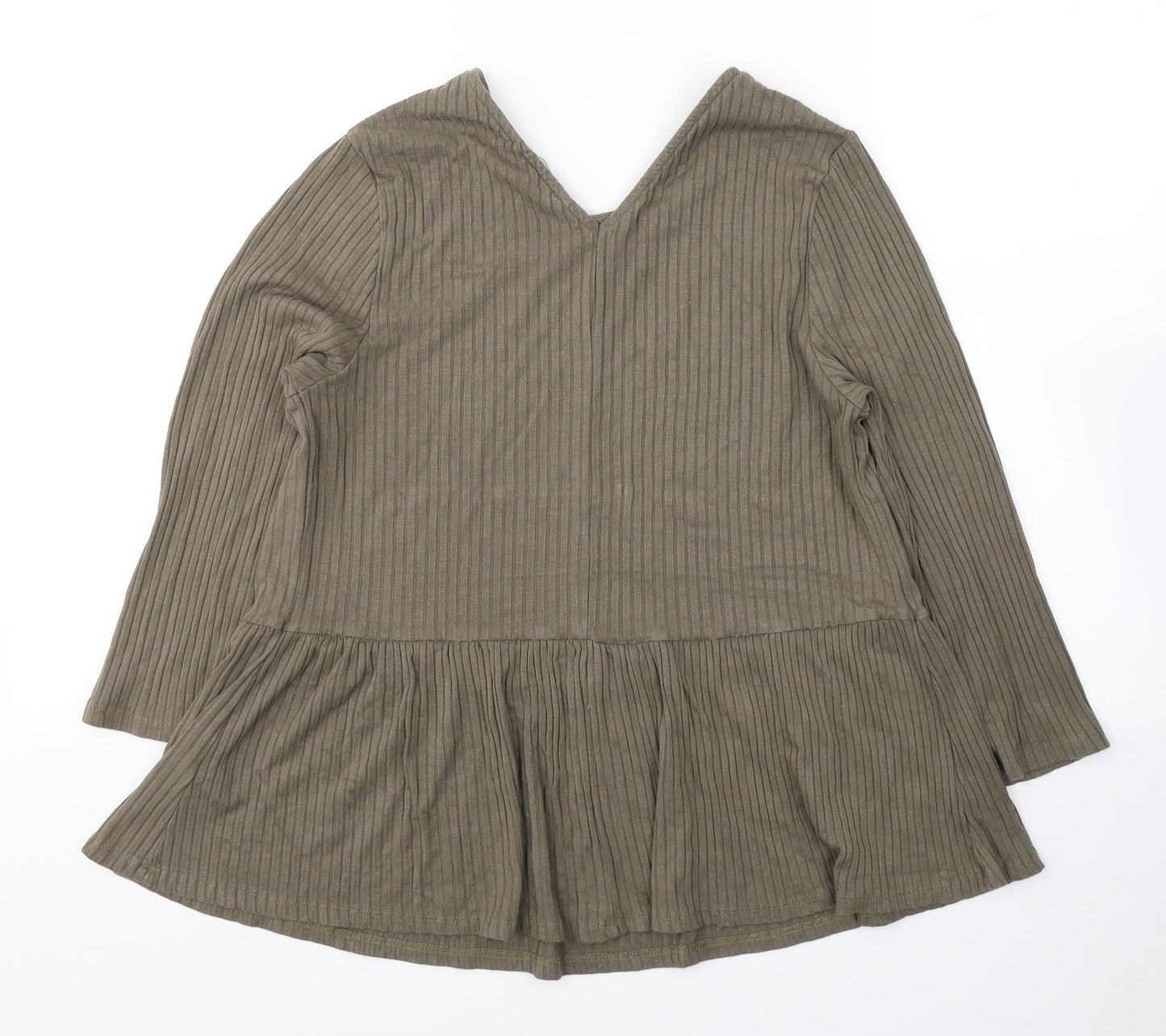 Womens UK Size 16 Capsule Green Jersey Blouse