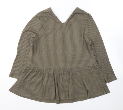 Womens UK Size 16 Capsule Green Jersey Blouse