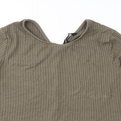 Womens UK Size 16 Capsule Green Jersey Blouse