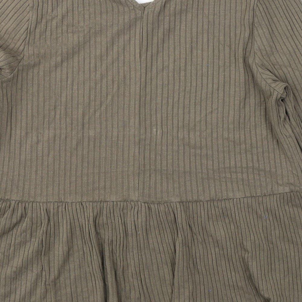 Womens UK Size 16 Capsule Green Jersey Blouse