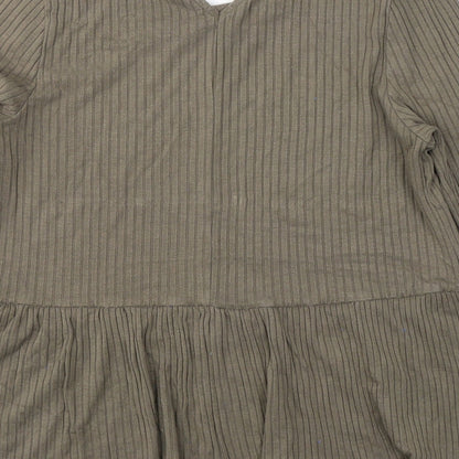Womens UK Size 16 Capsule Green Jersey Blouse