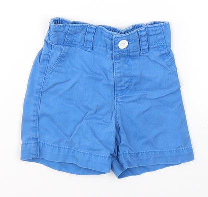 George Boys Blue  Cotton Cropped Jeans Size 9-12 Months  Button