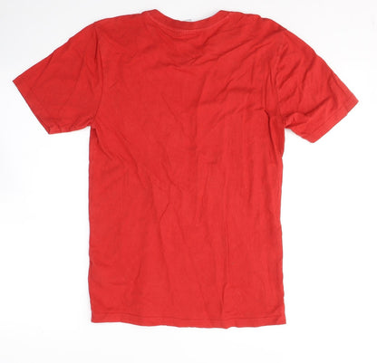 Liverpool FC Mens Red  Cotton  T-Shirt Size S V-Neck  - 1892