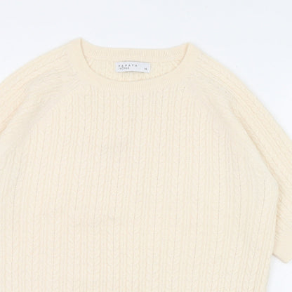 Womens UK Size 14 Papaya Ivory Pullover Jumper