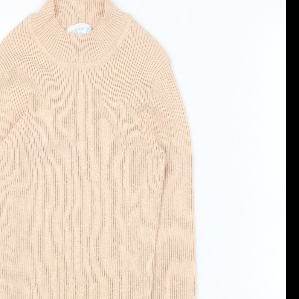 Primark Womens Beige  Polyester Basic T-Shirt Size 10 Round Neck