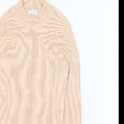 Primark Womens Beige  Polyester Basic T-Shirt Size 10 Round Neck