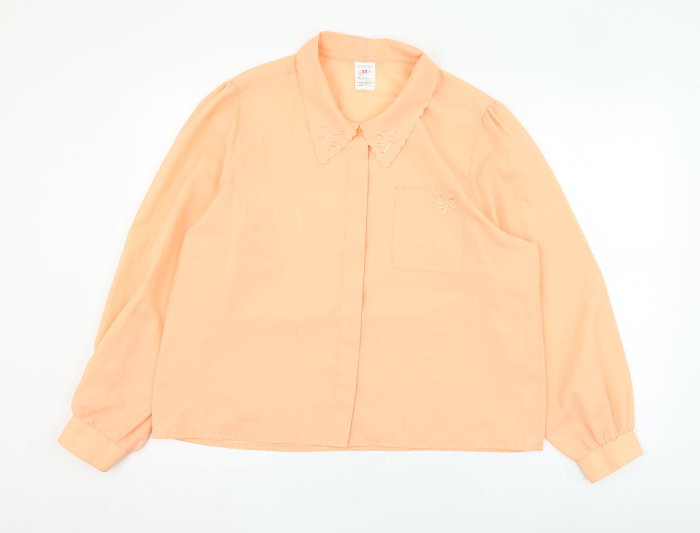 Womens UK Size 18 Littlewoods Orange Basic Button-Up