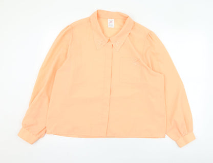 Womens UK Size 18 Littlewoods Orange Basic Button-Up
