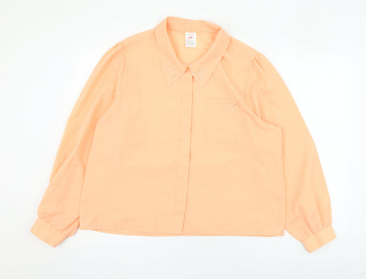Womens UK Size 18 Littlewoods Orange Basic Button-Up