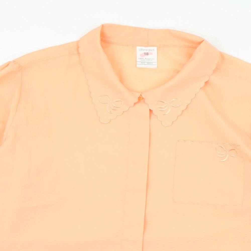 Womens UK Size 18 Littlewoods Orange Basic Button-Up