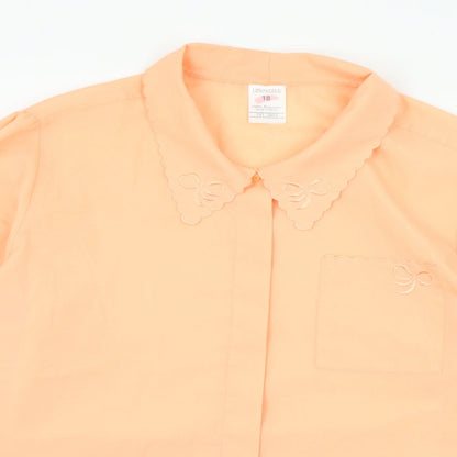 Womens UK Size 18 Littlewoods Orange Basic Button-Up