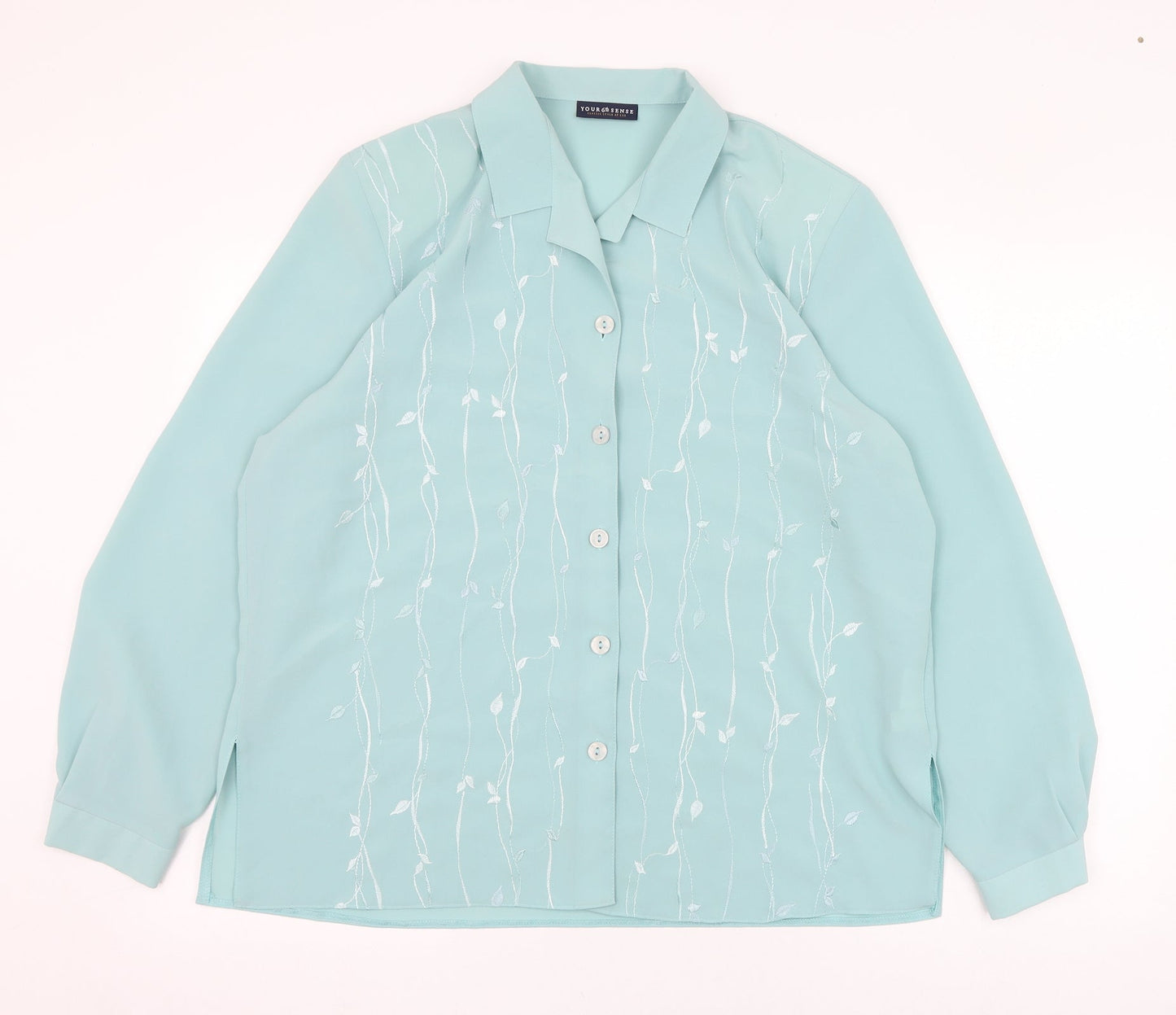 Womens UK Size 16 Your Sixth Sense Green Basic Button-Up