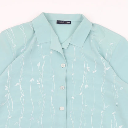 Womens UK Size 16 Your Sixth Sense Green Basic Button-Up