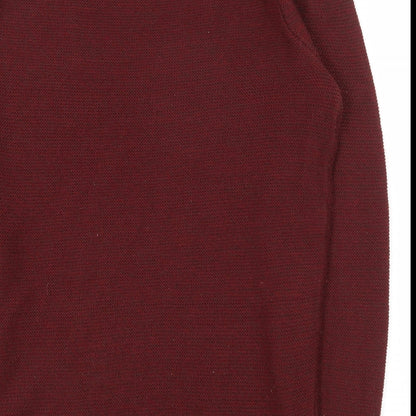 New Look Mens Red Crew Neck  Acrylic Pullover Jumper Size S