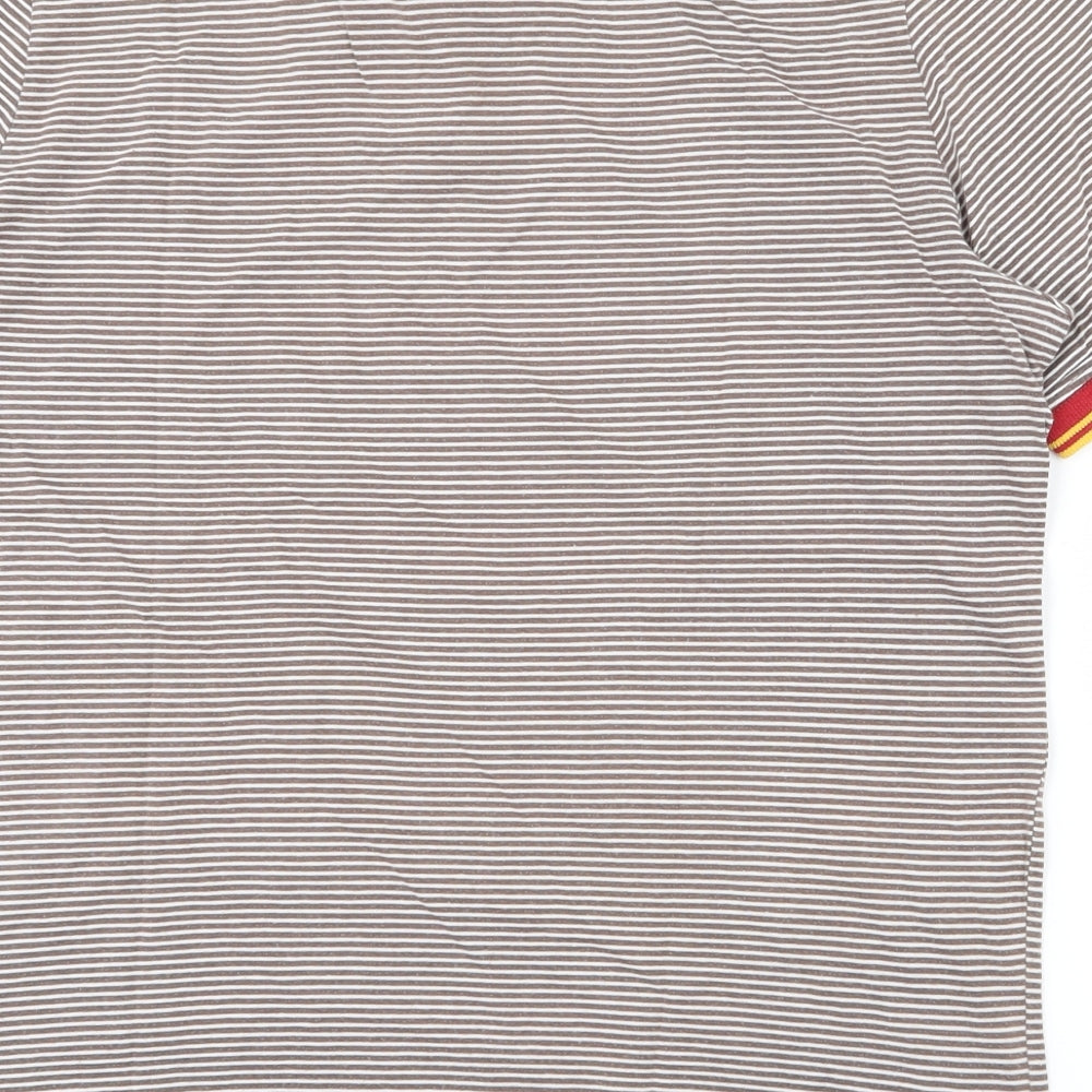 River Island Mens Multicoloured Striped 100% Cotton  Polo Size M Collared Pullover