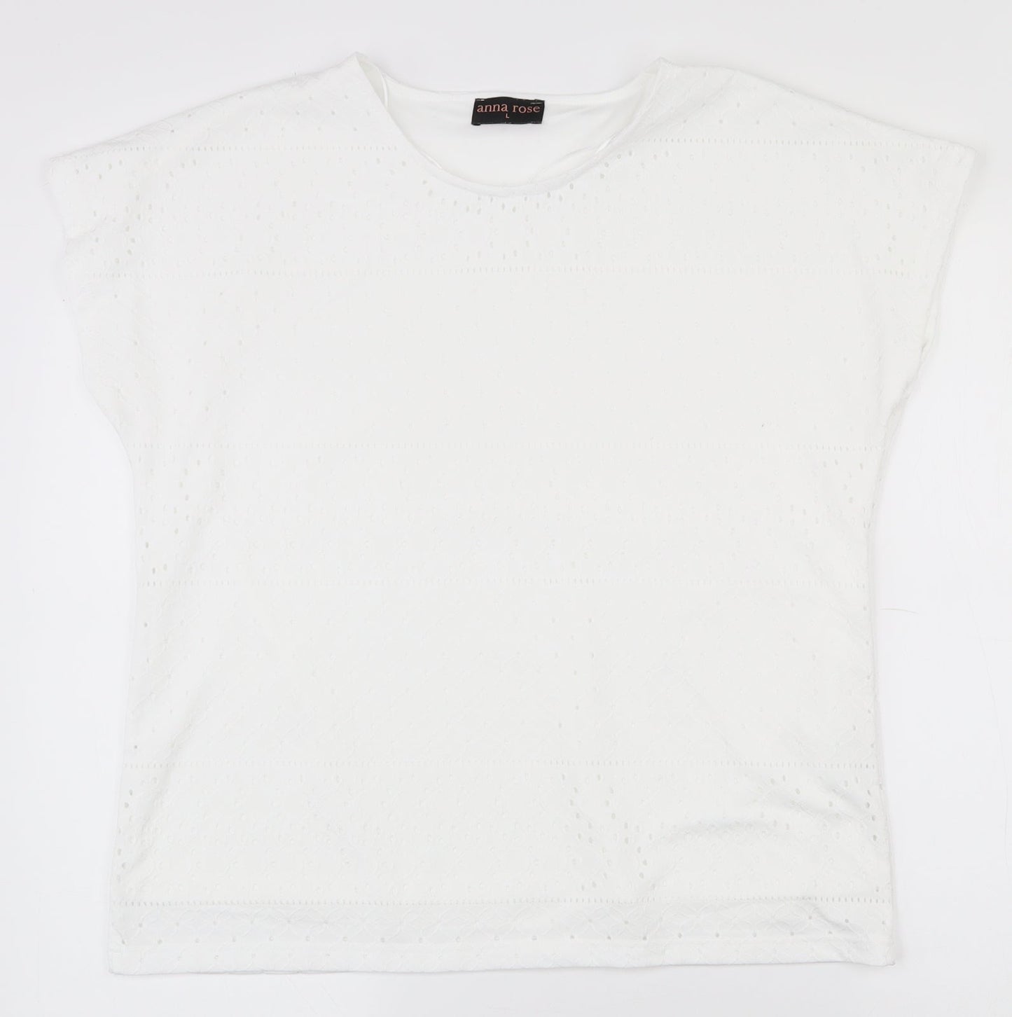 Womens UK Size L Anna Rose White Basic T-Shirt