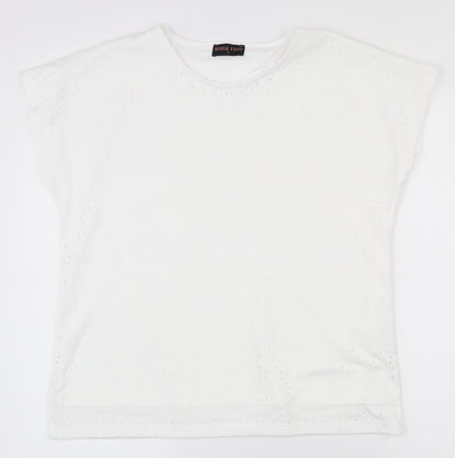 Womens UK Size L Anna Rose White Basic T-Shirt