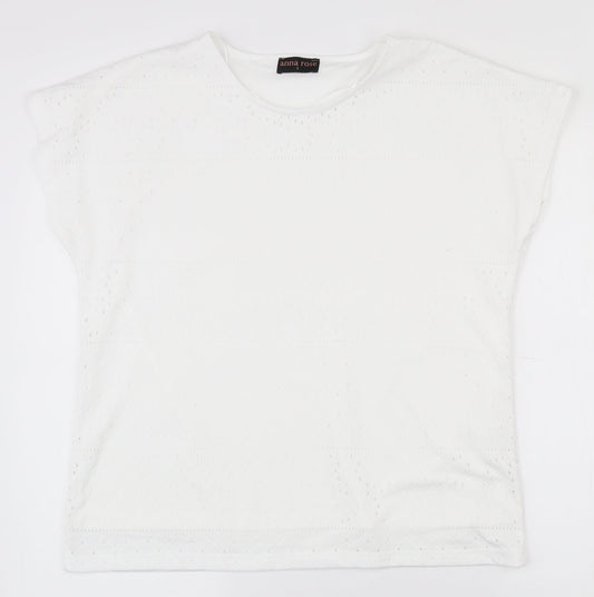 Womens UK Size L Anna Rose White Basic T-Shirt