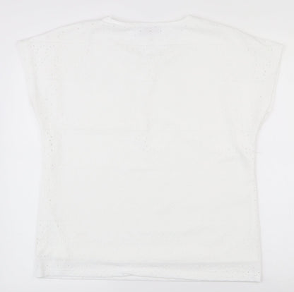 Womens UK Size L Anna Rose White Basic T-Shirt