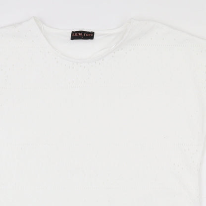 Womens UK Size L Anna Rose White Basic T-Shirt