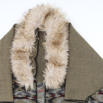 Accessorize Womens Multicoloured V-Neck Geometric Acrylic Cape Jumper One Size   - Shawl