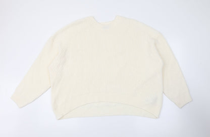 Womens UK Size M Simply Be Ivory Pullover Jumper