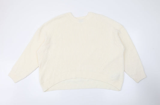 Womens UK Size M Simply Be Ivory Pullover Jumper