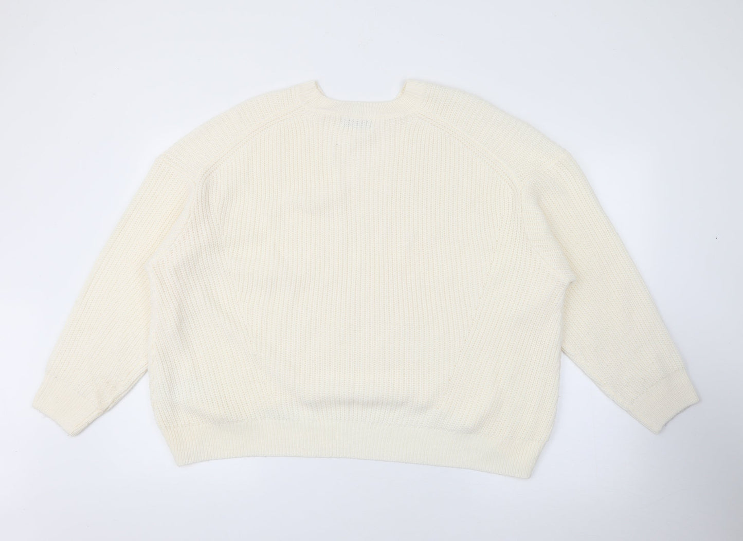 Womens UK Size M Simply Be Ivory Pullover Jumper