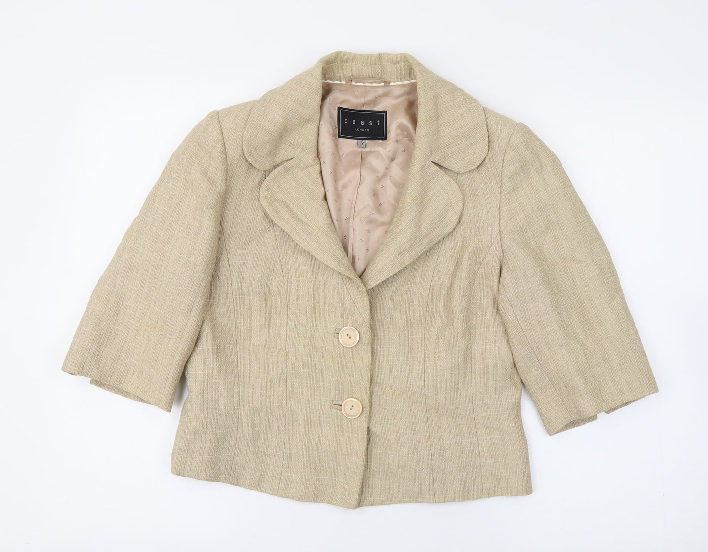 Womens UK Size 12 Coast Beige Jacket