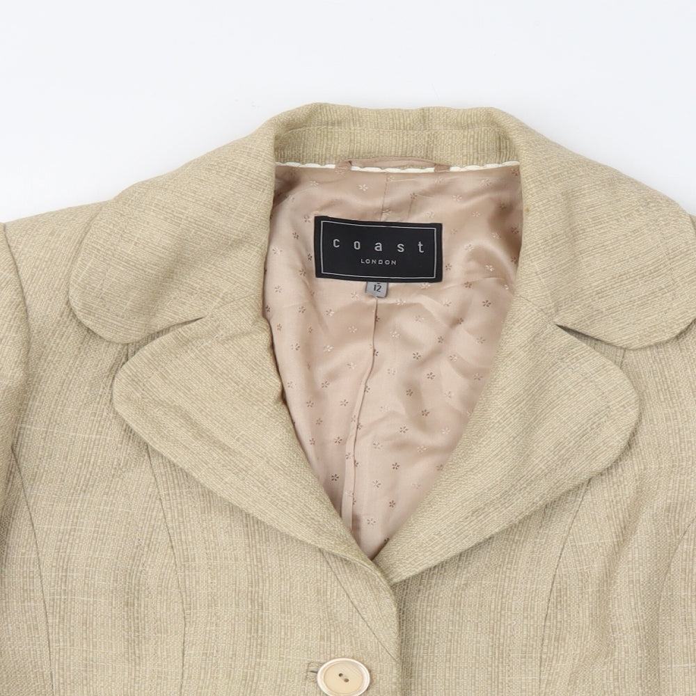 Womens UK Size 12 Coast Beige Jacket