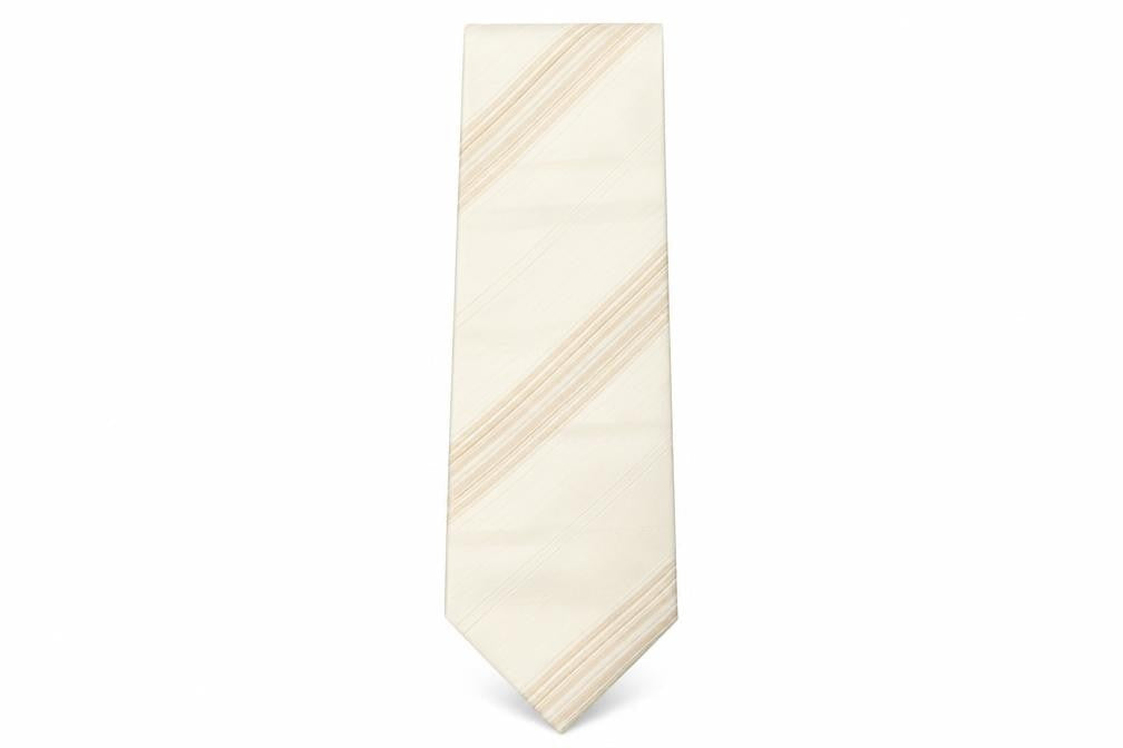 Mens NEXT Beige Striped  Pointed Tie