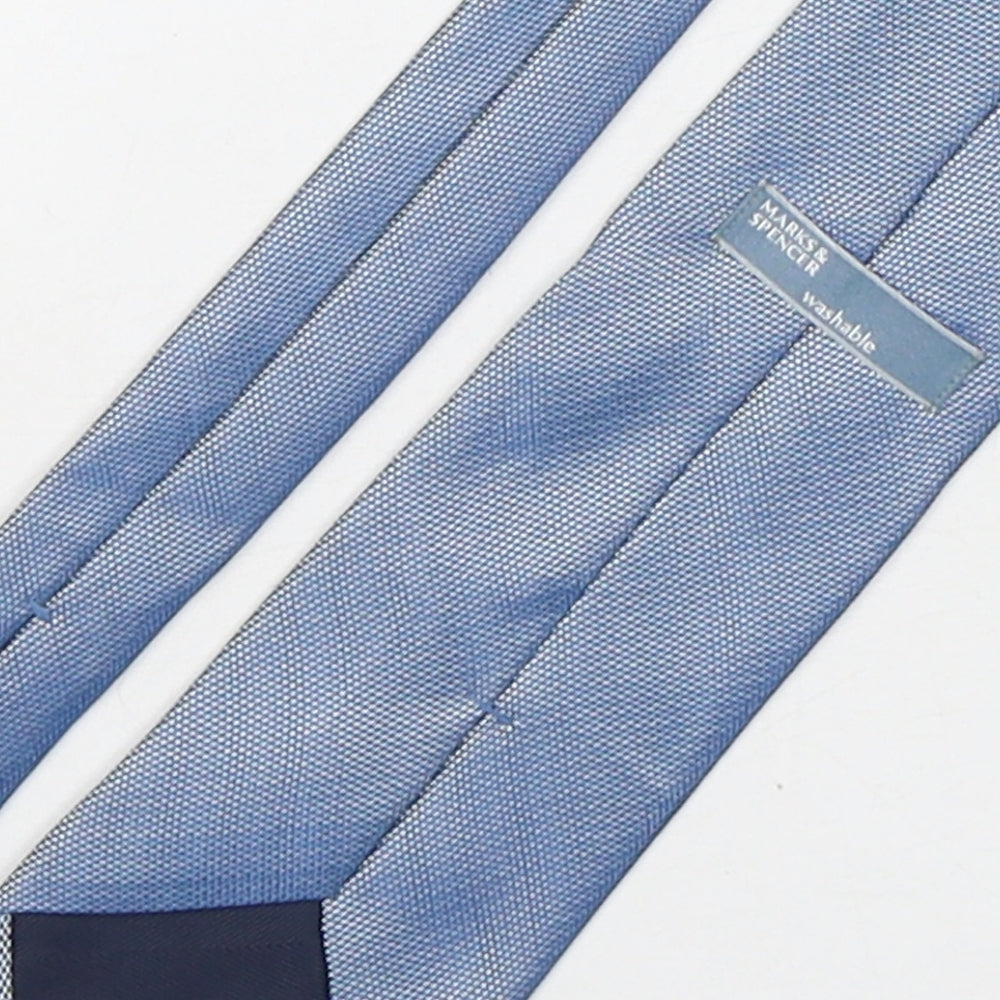 Marks and Spencer Mens Blue Grenadine Polyester Pointed Tie One Size
