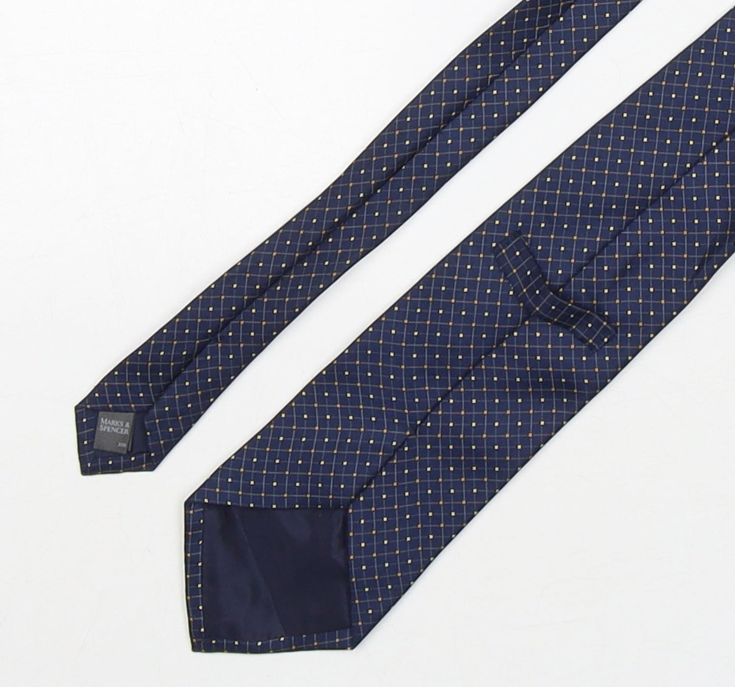 Marks and Spencer Mens Multicoloured Plaids & Checks Silk Pointed Tie One Size