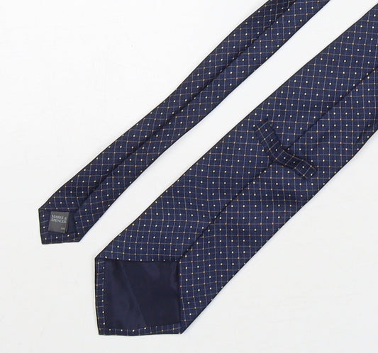 Marks and Spencer Mens Multicoloured Plaids & Checks Silk Pointed Tie One Size