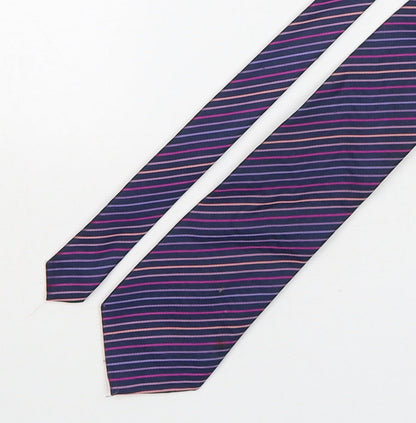 Marks and Spencer Mens Multicoloured Striped Polyester Pointed Tie One Size