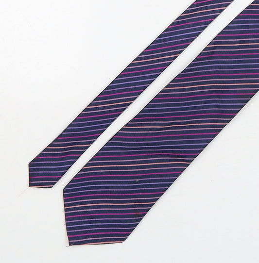 Marks and Spencer Mens Multicoloured Striped Polyester Pointed Tie One Size