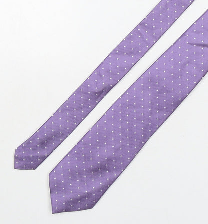 Marks and Spencer Mens Purple Polka Dot Silk Pointed Tie One Size