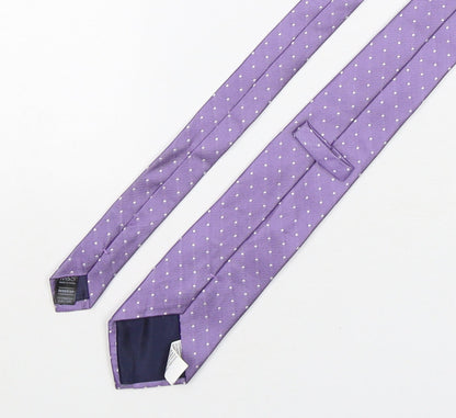 Marks and Spencer Mens Purple Polka Dot Silk Pointed Tie One Size