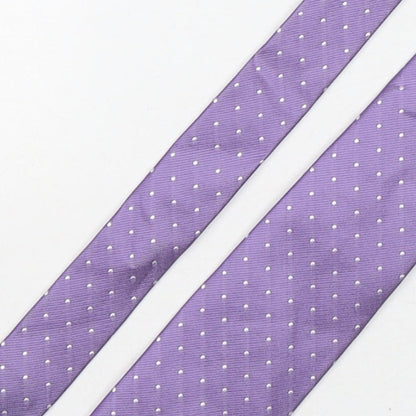 Marks and Spencer Mens Purple Polka Dot Silk Pointed Tie One Size