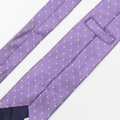 Marks and Spencer Mens Purple Polka Dot Silk Pointed Tie One Size