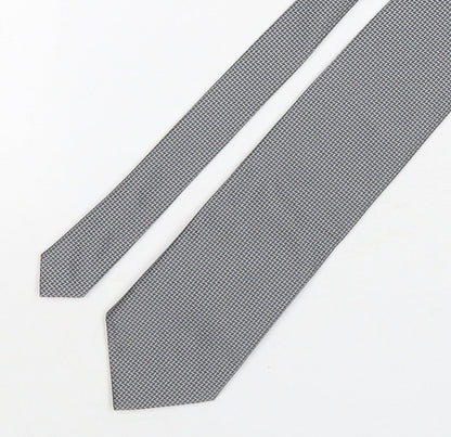 Marks and Spencer Mens Grey Geometric Polyester Pointed Tie One Size