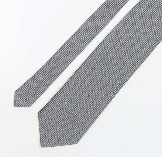 Marks and Spencer Mens Grey Geometric Polyester Pointed Tie One Size