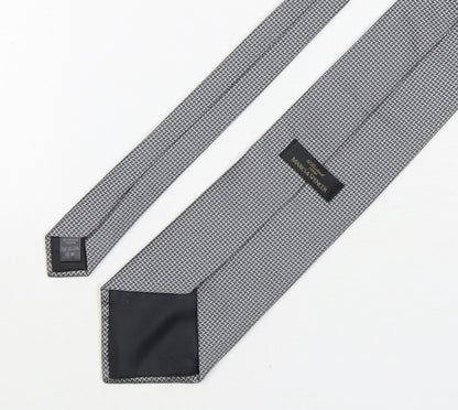 Marks and Spencer Mens Grey Geometric Polyester Pointed Tie One Size