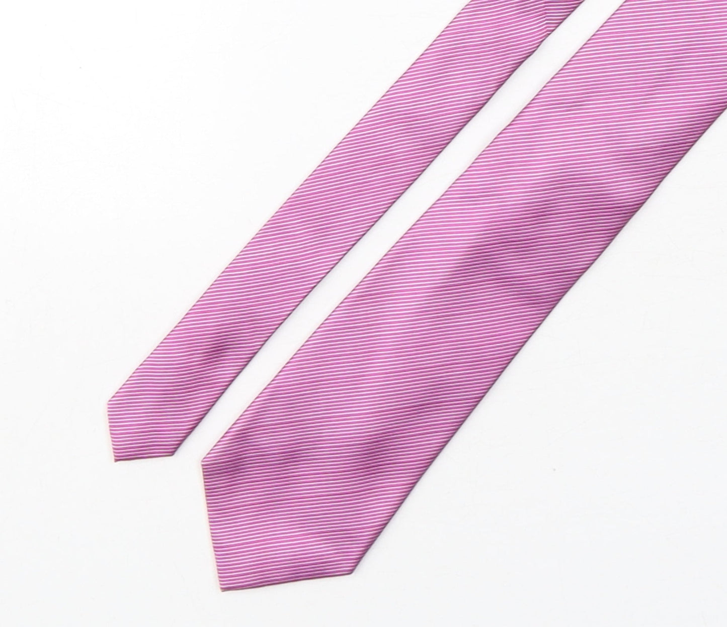 John Lewis  Mens Pink Striped Silk Pointed Tie One Size