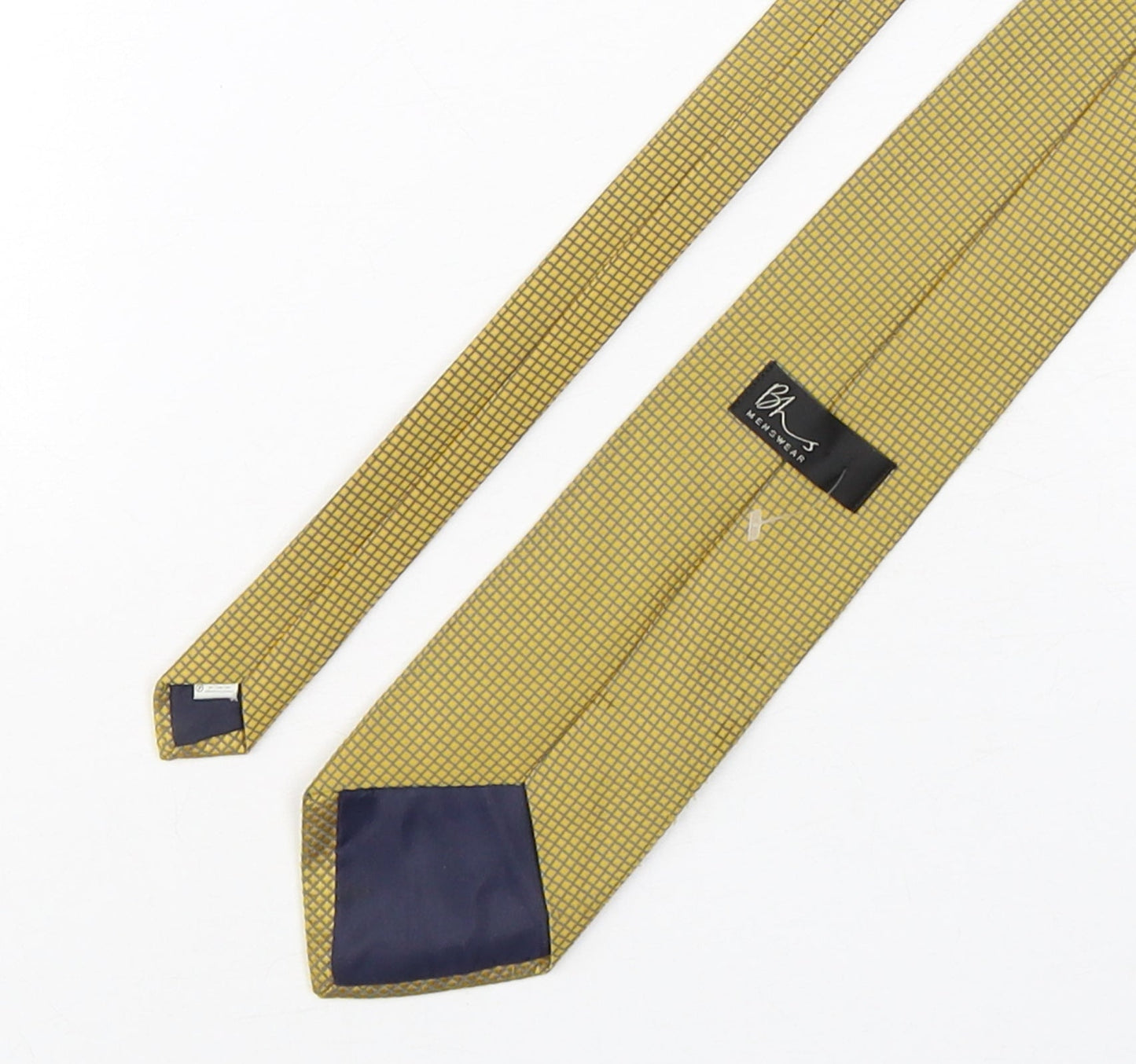 Mens BHS Yellow Grenadine  Pointed Tie